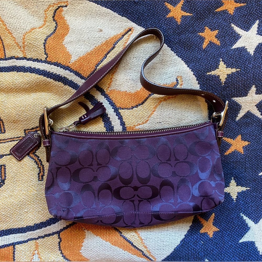 Genuine purple/plum coach baguette bag